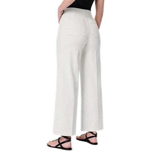 NWT SPANX Stretch Twill Wide Leg Pant in Parchment L Tall - Picture 3 of 9